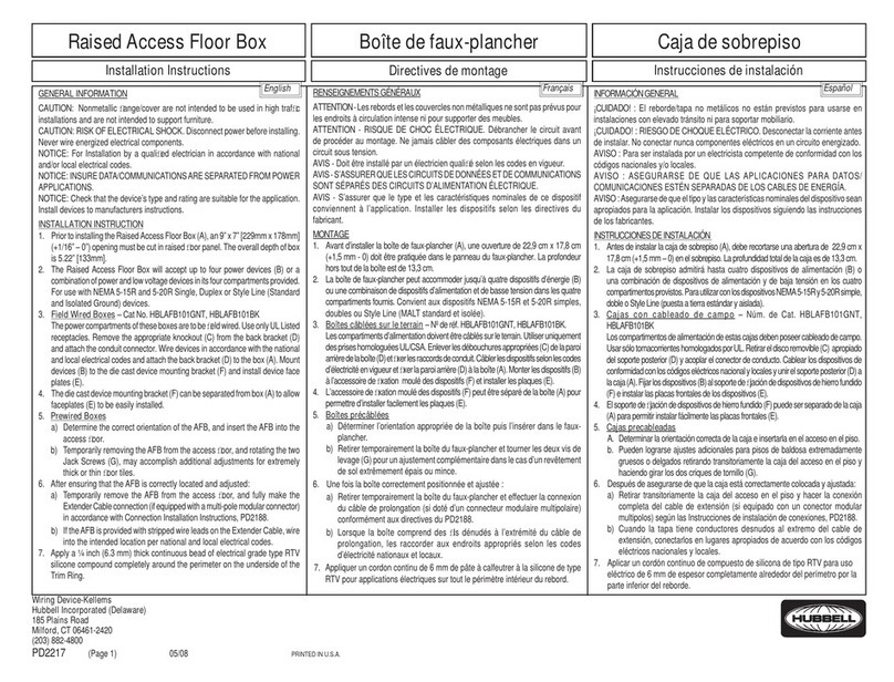 Hubbell PD2217 installation instructions