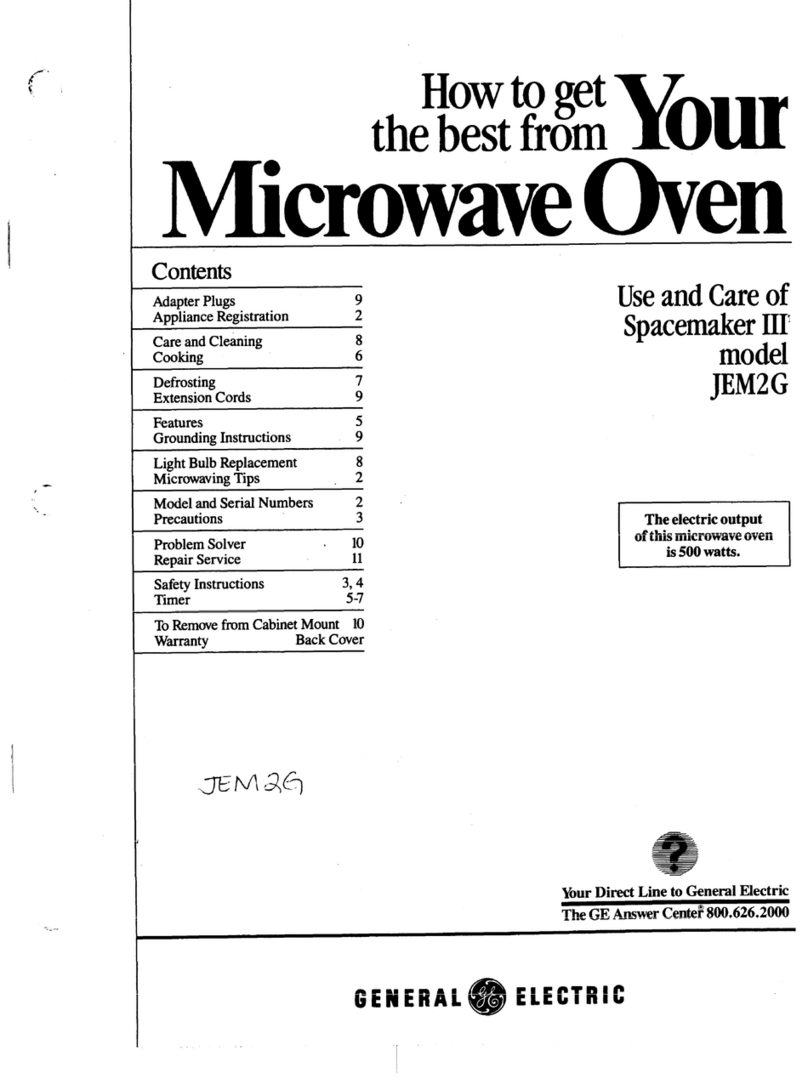 GE Spacemaker III JEM2G Installation instructions GE Spacemaker III JEM2G Installation instructions
