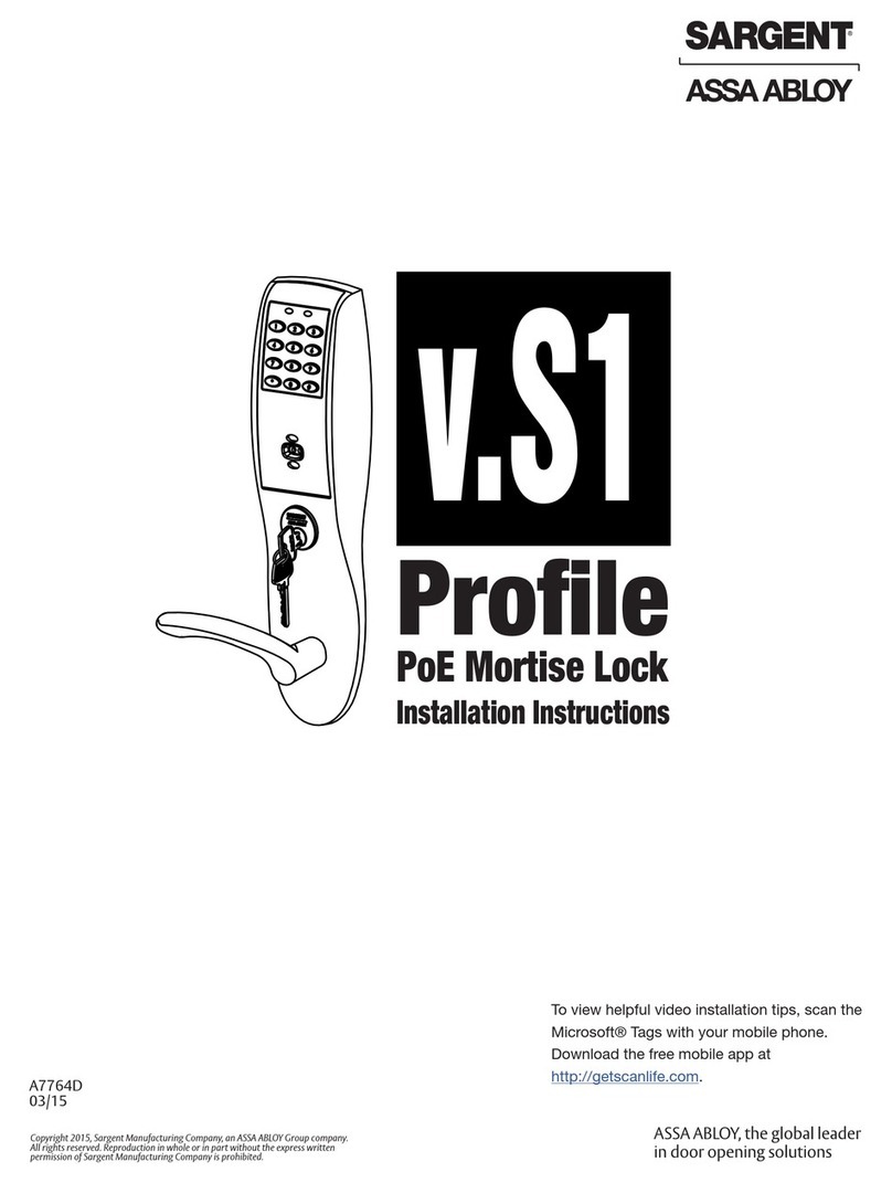 Assa Abloy SARGENT Profile Series User manual Assa Abloy SARGENT Profile Series User manual