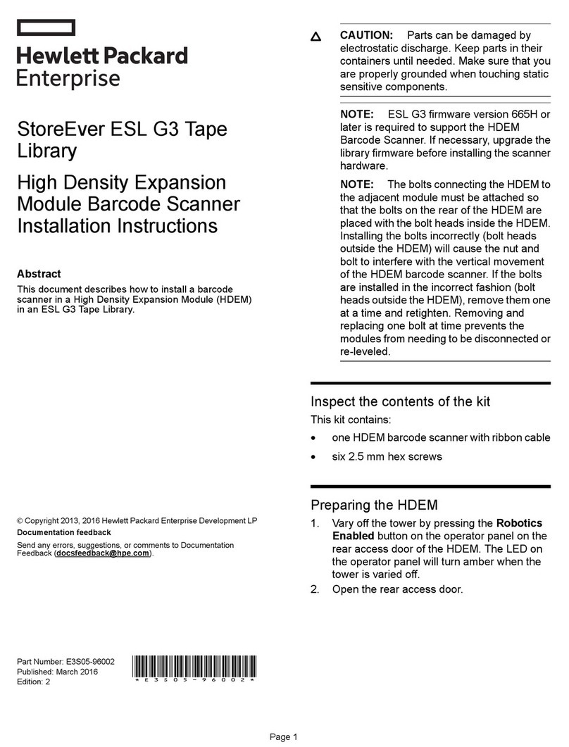 Hewlett Packard Enterprise StoreEver ESL G3 installation instructions Hewlett Packard Enterprise StoreEver ESL G3 installation instructions