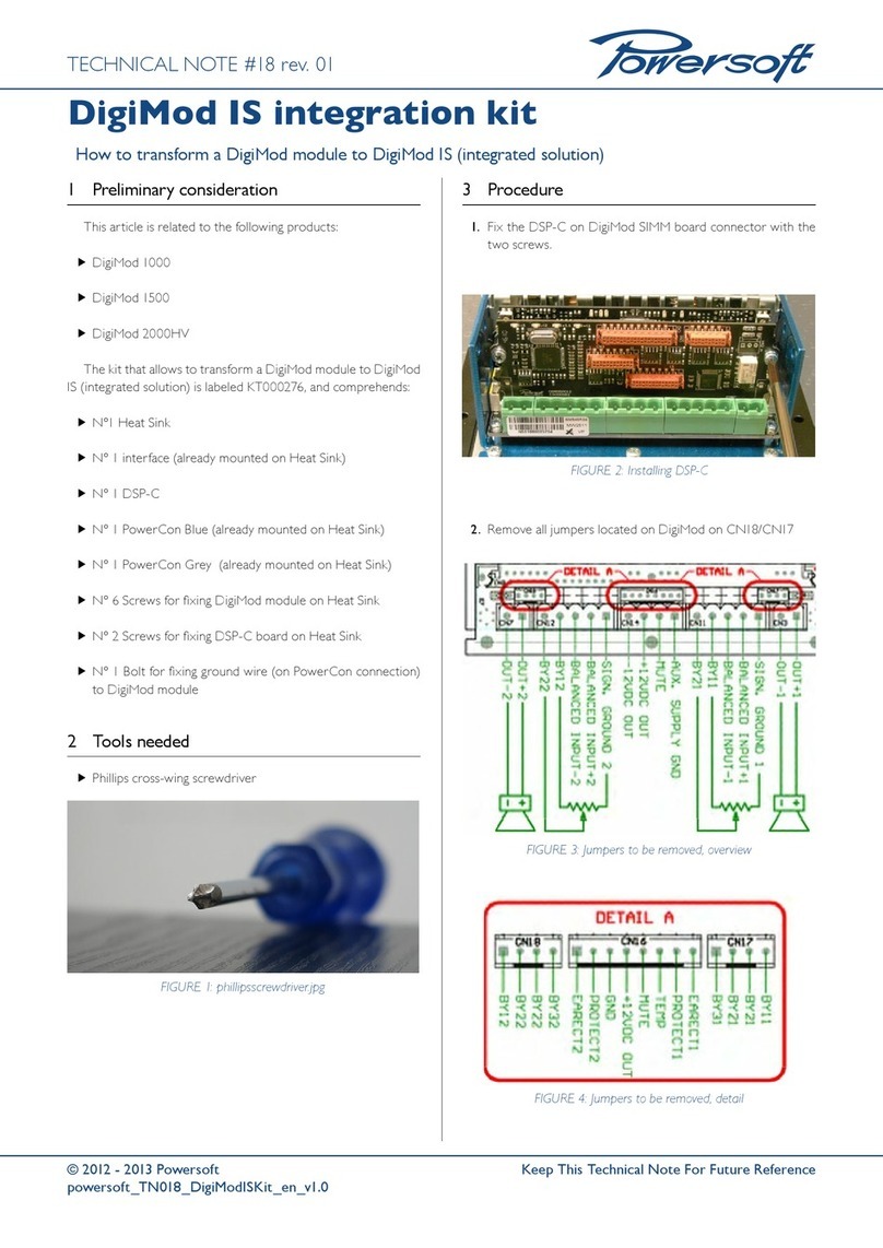 powersoft DigiMod IS integration kit Instruction Manual