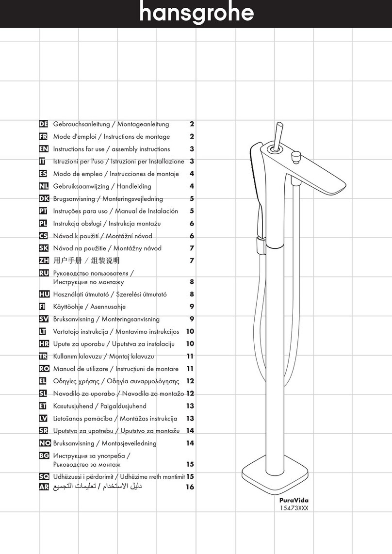 Hans Grohe PuraVida 15473 Series Manual Hans Grohe PuraVida 15473 Series Manual