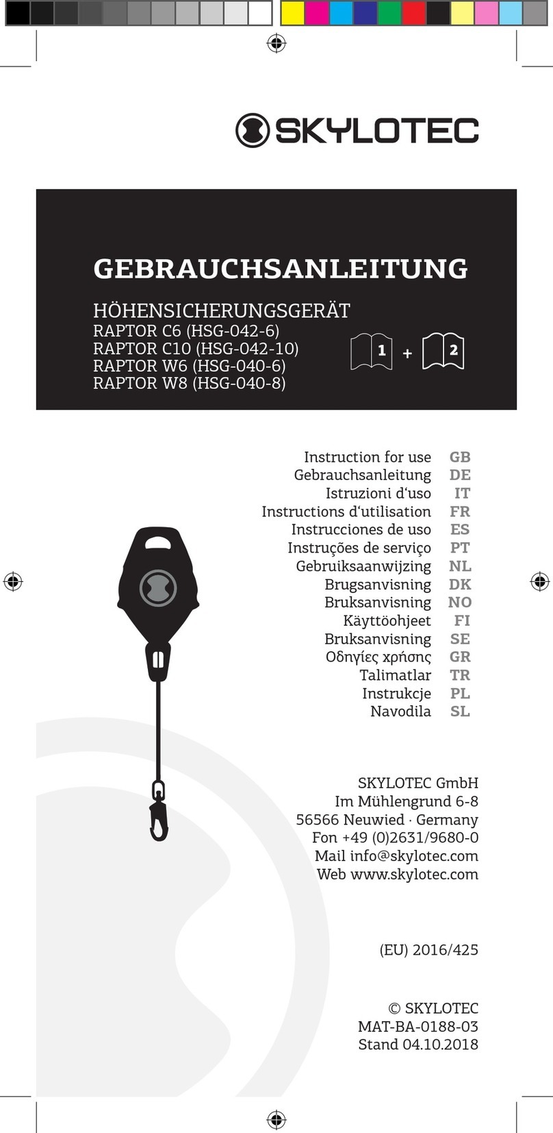 SKYLOTEC RAPTOR C6 User manual