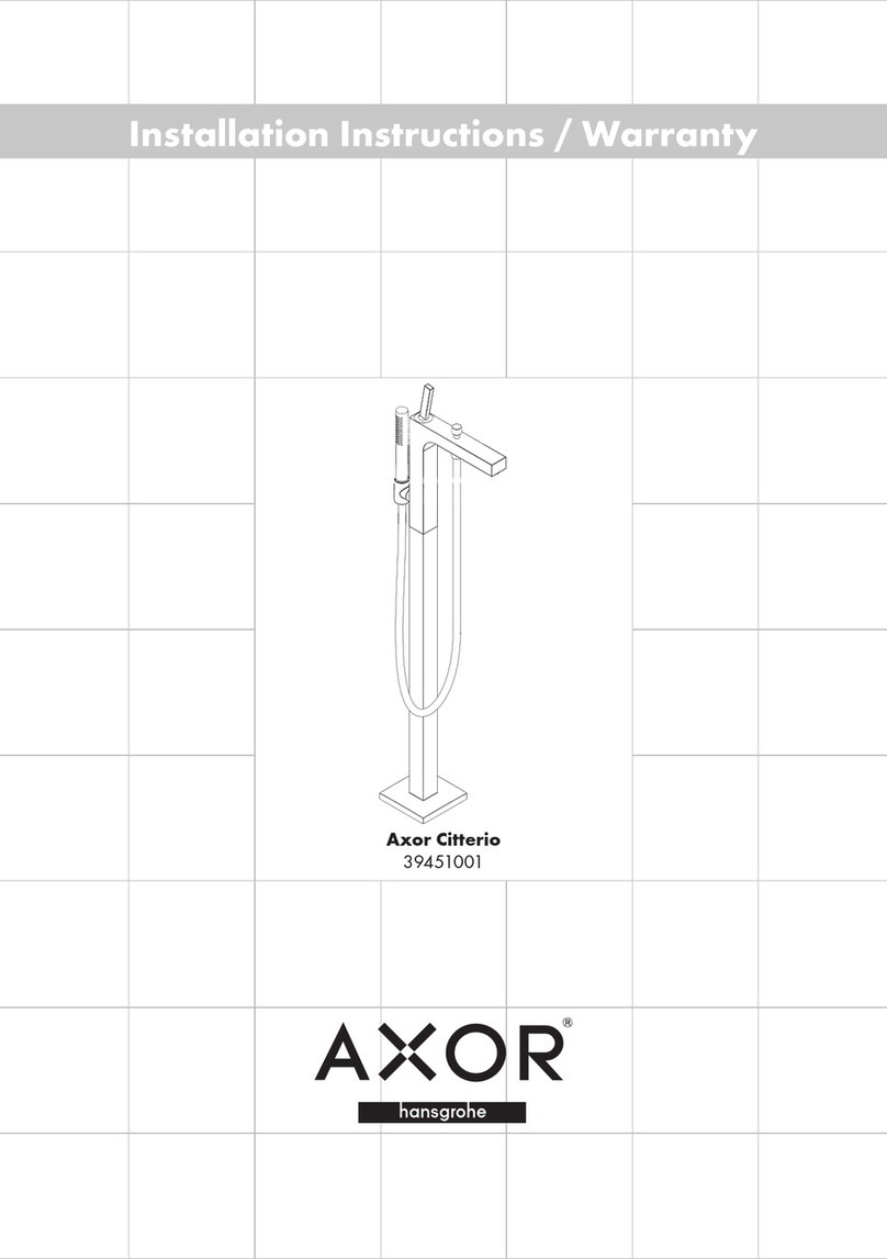 Hans Grohe Axor Citterio 39451001 Installation instructions / warranty Hans Grohe Axor Citterio 39451001 Installation instructions / warranty
