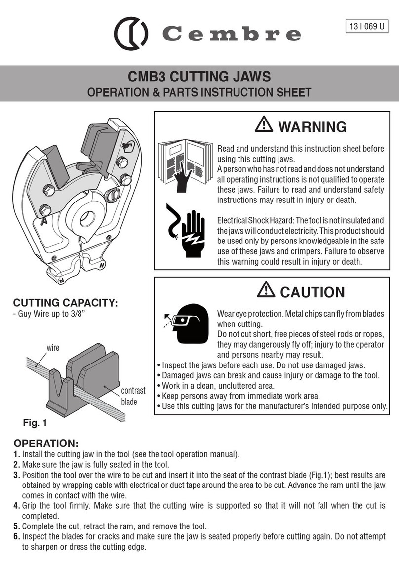Cembre CMB3 Parts list manual Cembre CMB3 Parts list manual