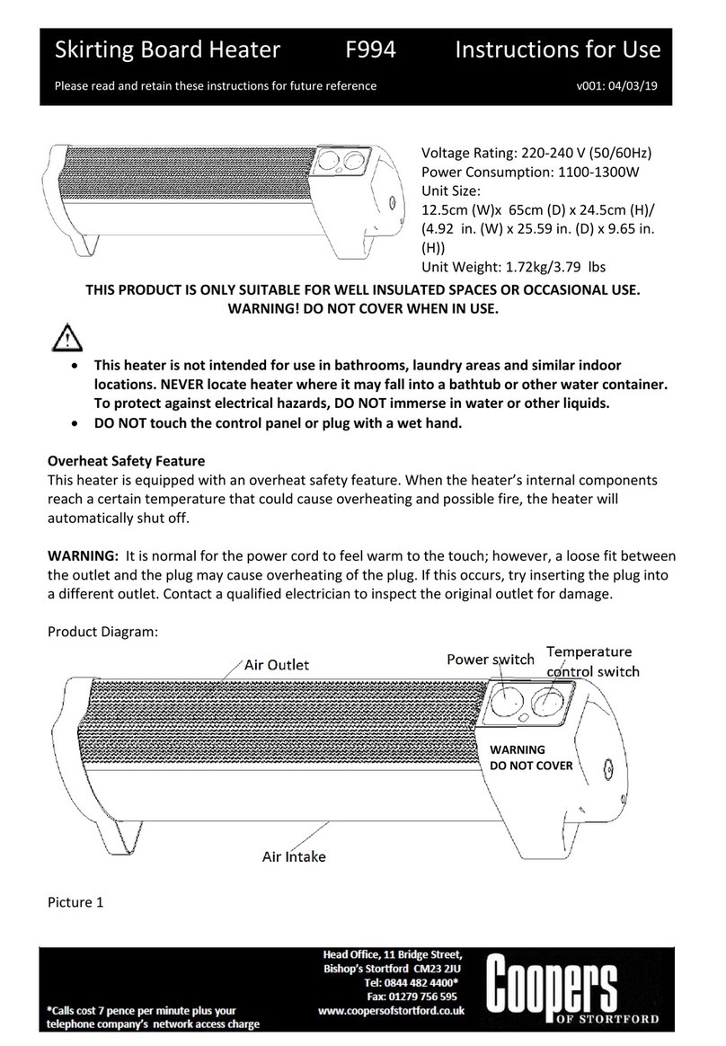 Coopers of Stortford F994 Instructions for use