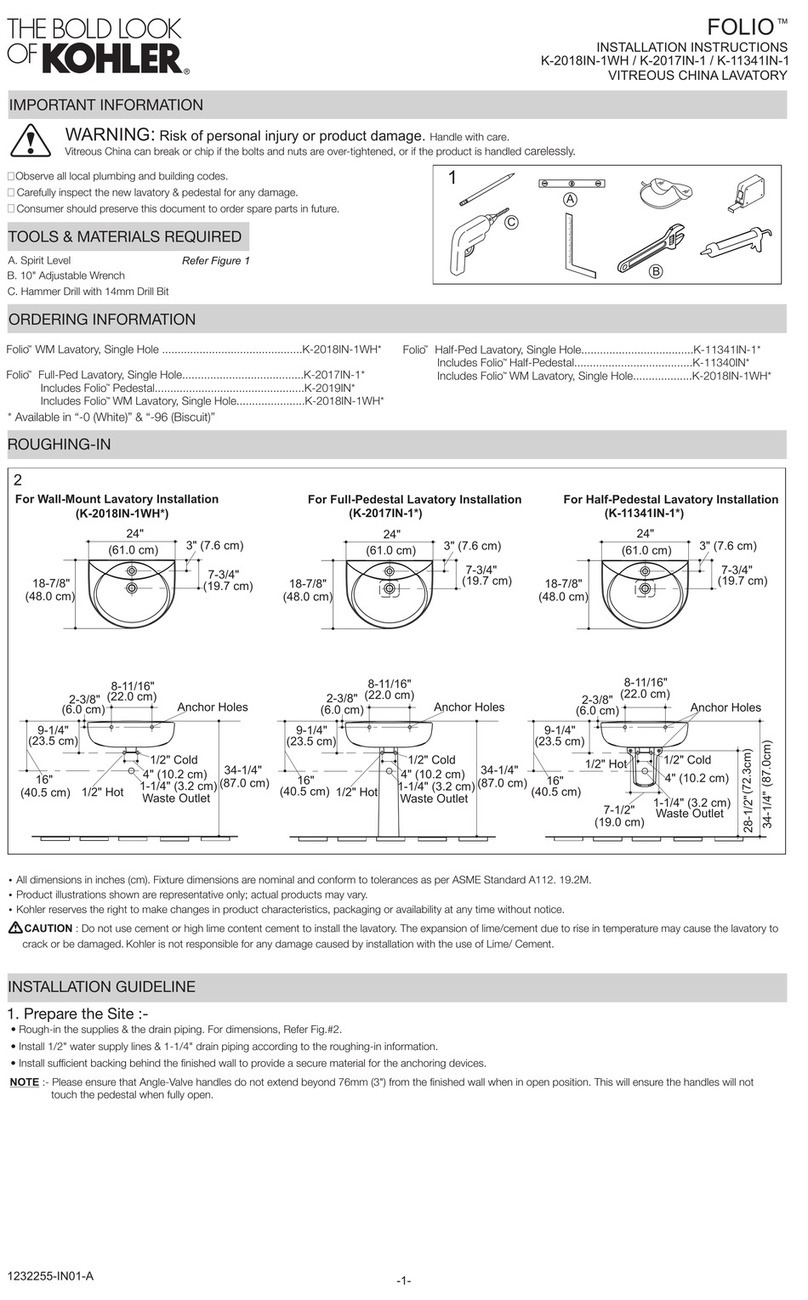 Kohler FOLIO K-2017IN-1 User manual Kohler FOLIO K-2017IN-1 User manual