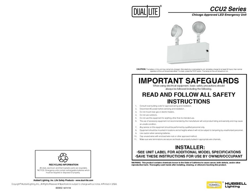 HUBBELL LIGHTING Dual Lite CCU2 Series installation manual