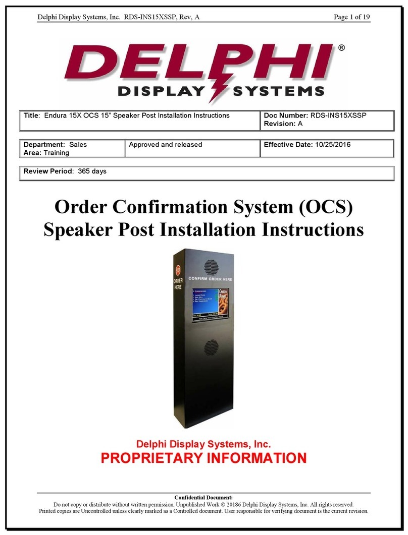 Delphi Display Systems Endura 15X installation instructions