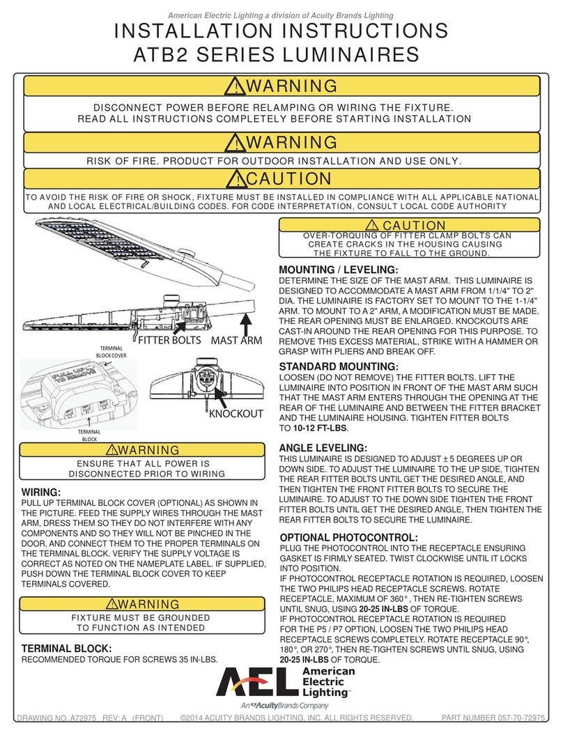 Acuity Brands Lighting ATB2 Series installation instructions Acuity Brands Lighting ATB2 Series installation instructions
