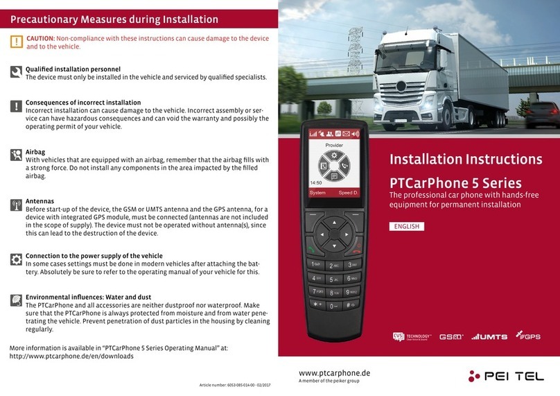 peitel PTCarPhone 5 Series installation instructions