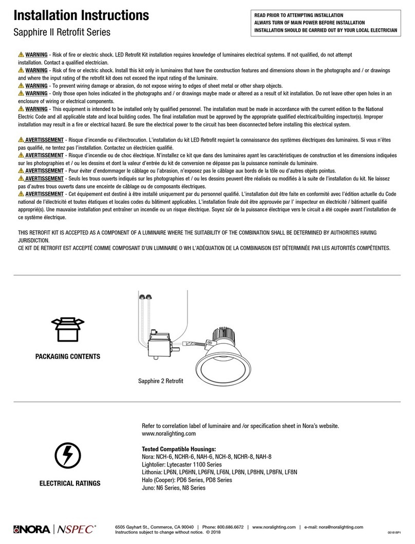Nora Nspec Sapphire II Retrofit Series installation instructions
