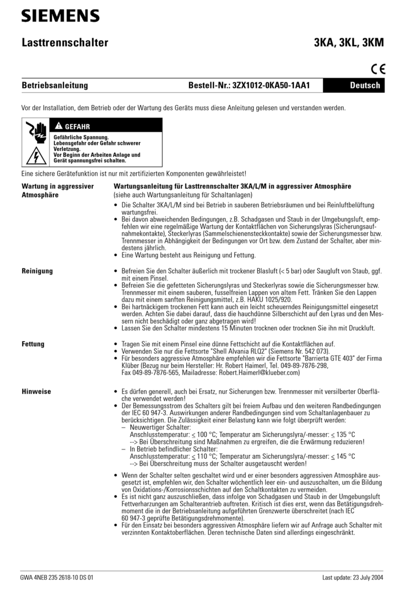 Siemens 3KA operating instructions
