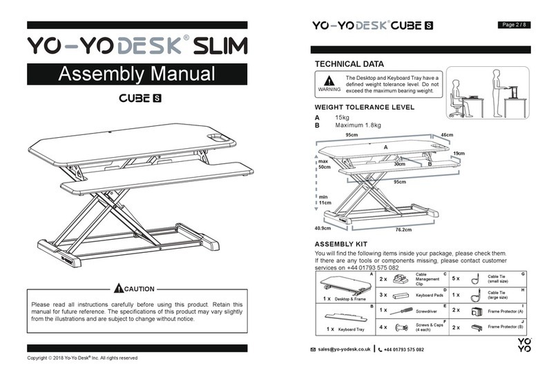 Yo-Yo Desk CUBE S Assembly manual Yo-Yo Desk CUBE S Assembly manual