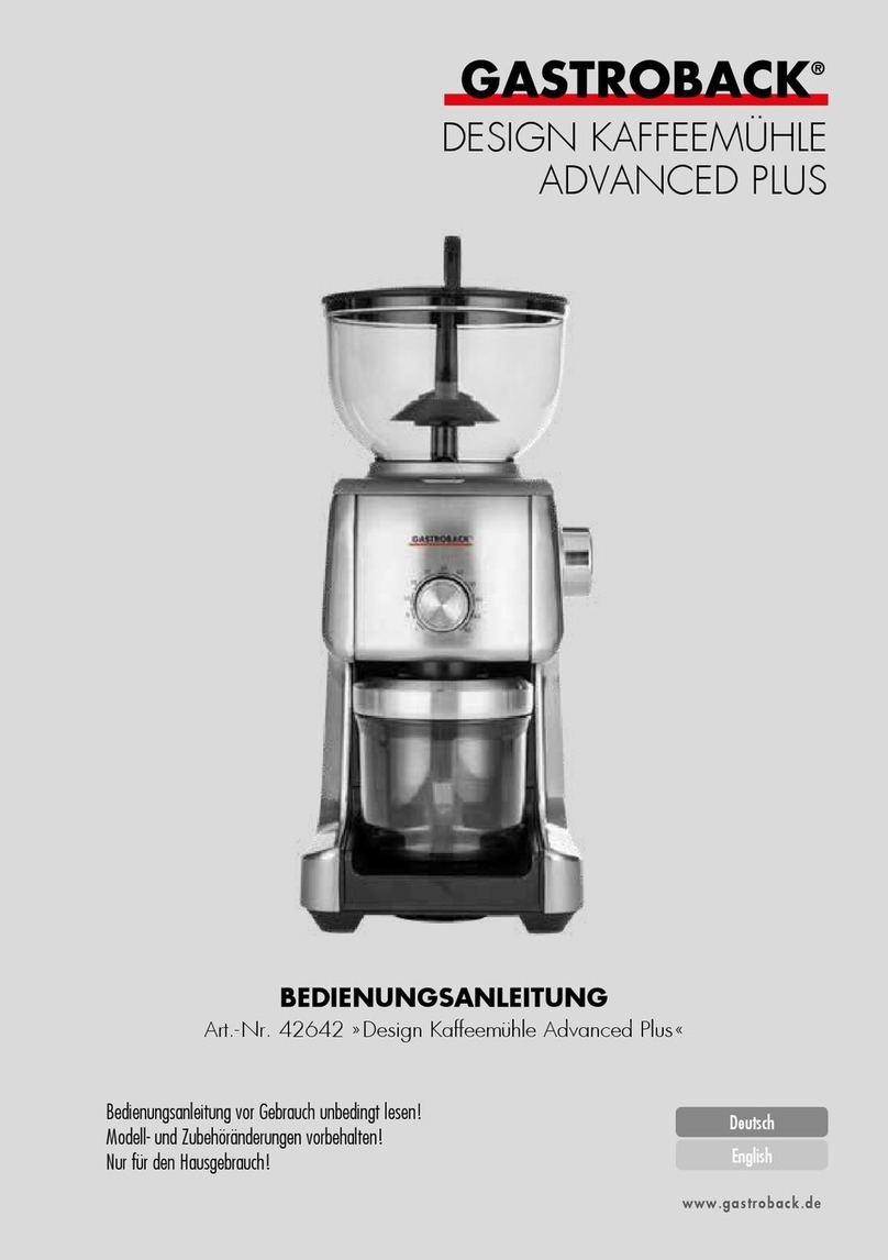 Gastroback Design Coffee Grinder Advanced Plus User manual