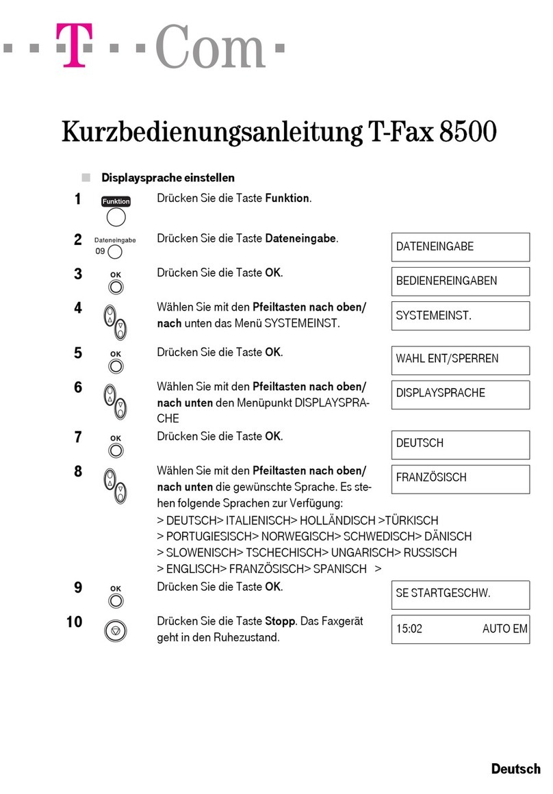 T-COM T-Fax 8500 User manual