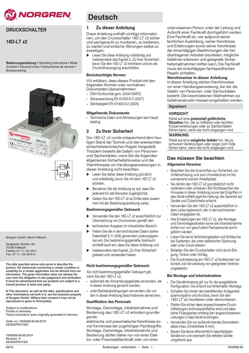 Norgren 18D-LTx2 operating instructions Norgren 18D-LTx2 operating instructions