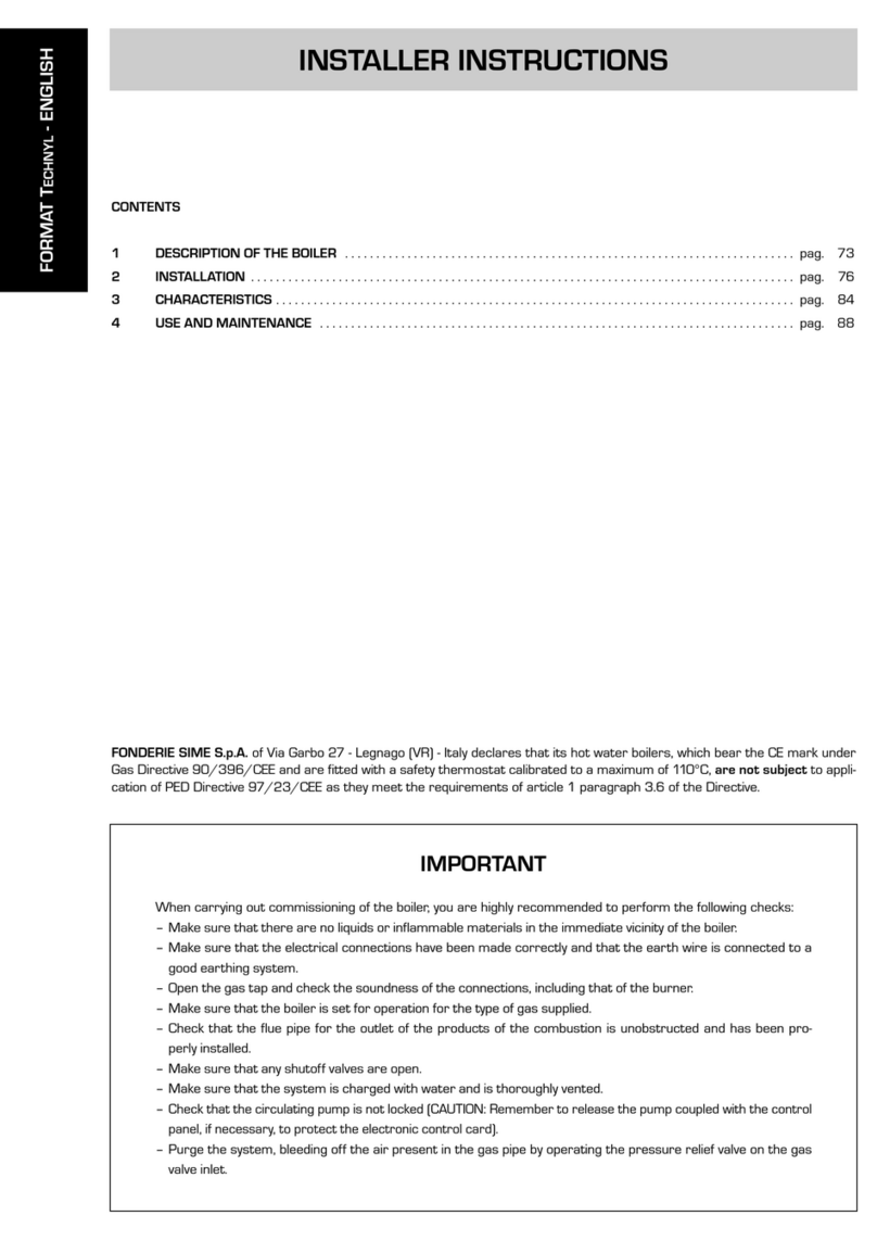 Fonderie SIME FORMAT TECHNYL Series Installer's instructions