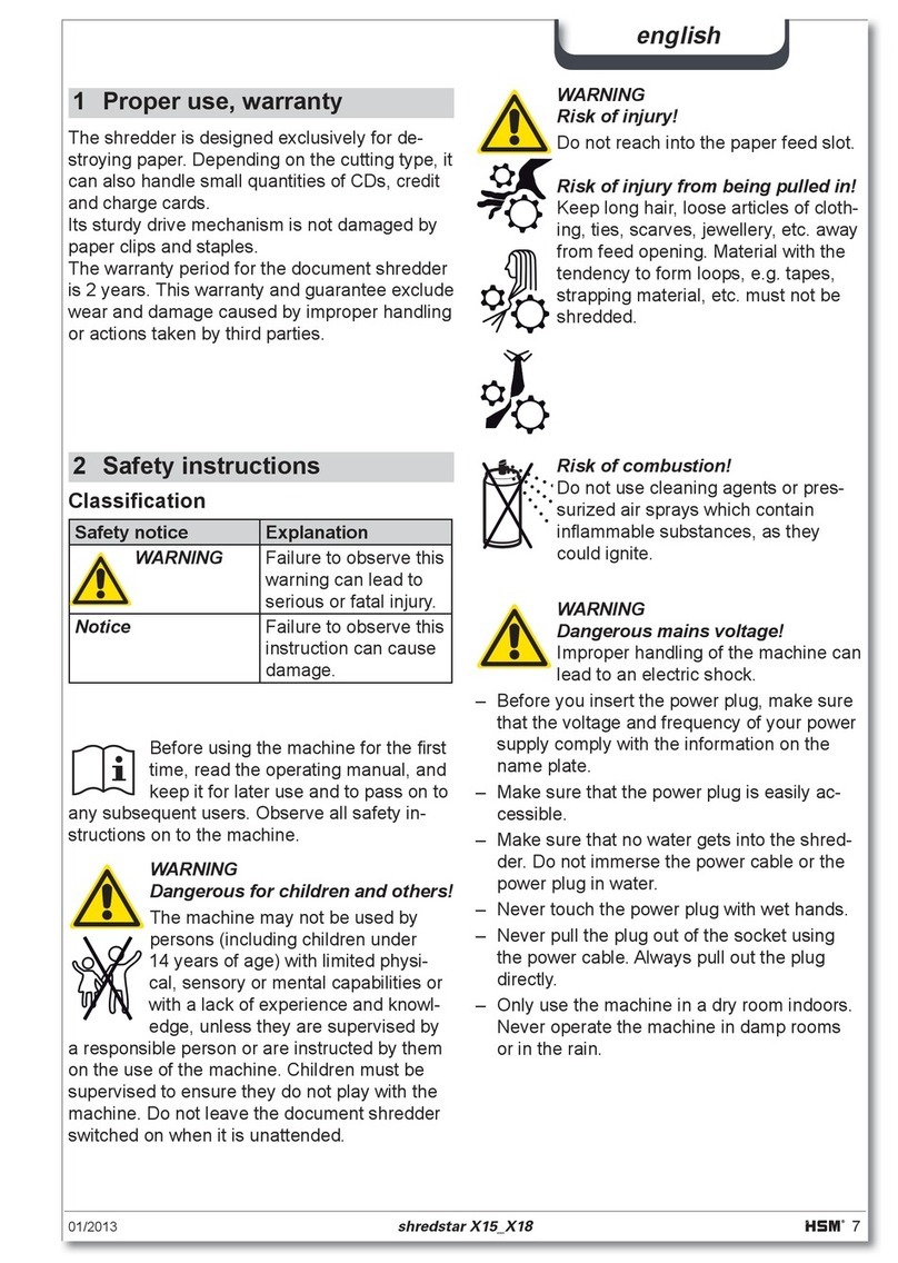 HSM shredstar X15 manual