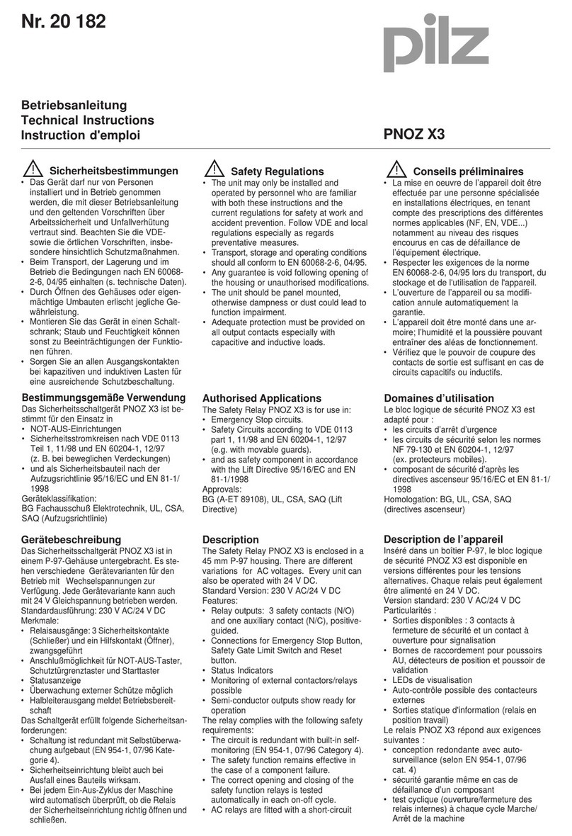 Pilz PNOZ X3 Owner's manual Pilz PNOZ X3 Owner's manual