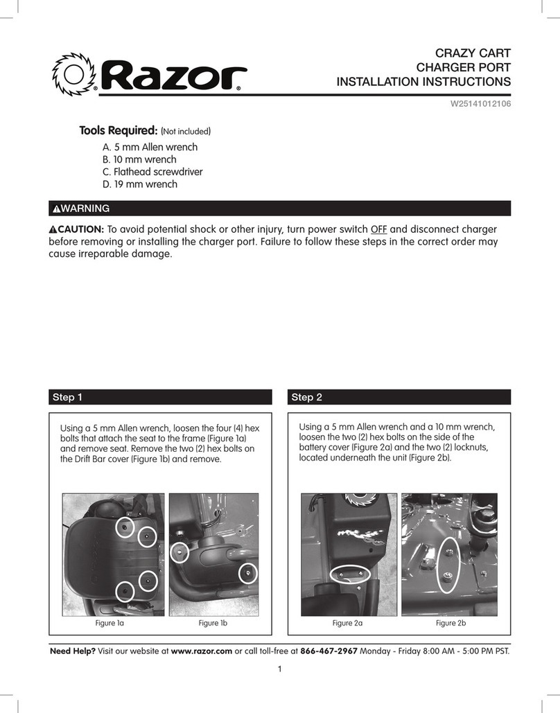 Razor Crazy Cart installation instructions