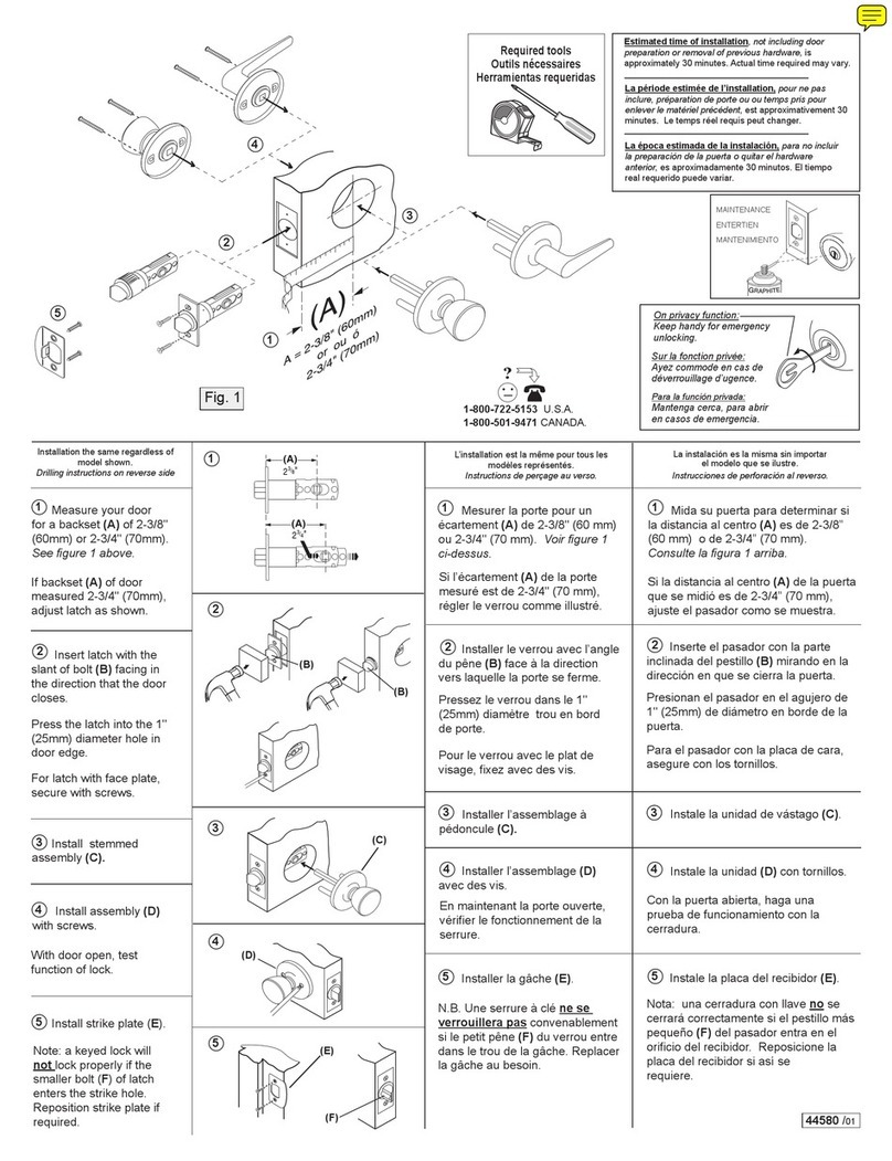 Weiser Safelock Series User manual