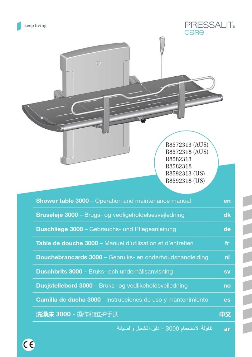 Pressalit Care 3000 Series Operation and maintenance manual Pressalit Care 3000 Series Operation and maintenance manual