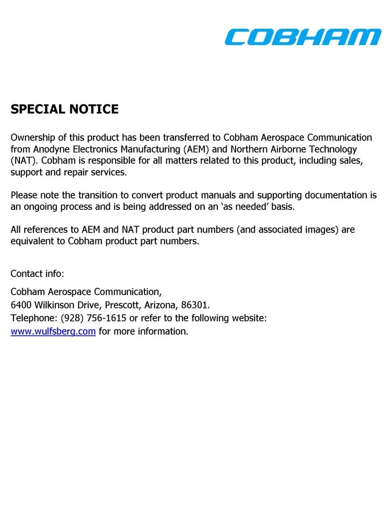 COBHAM AEM SM210 Installation and operation manual