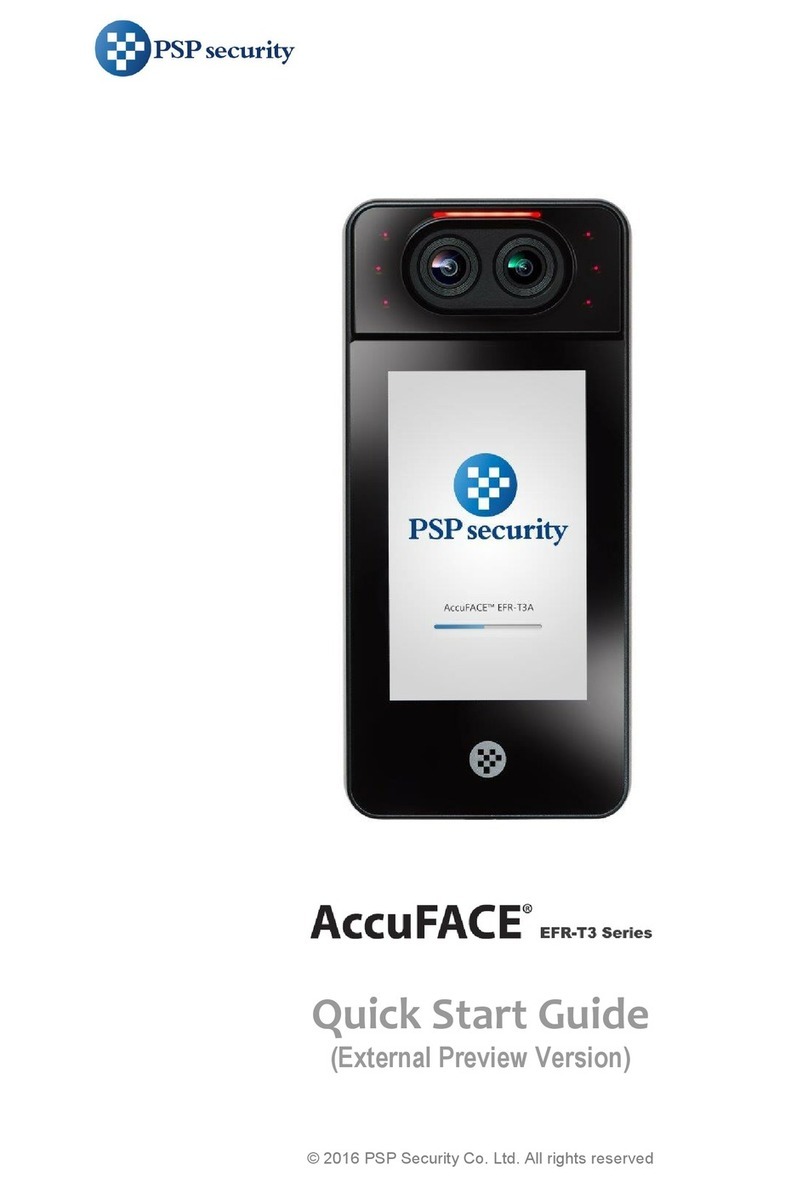 PSP Security AccuFACE EFR-T3 Series quick start guide