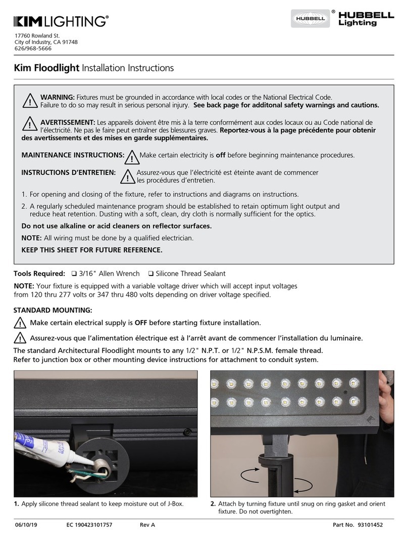 HUBBELL LIGHTING Kim Lighting Floodlight User manual