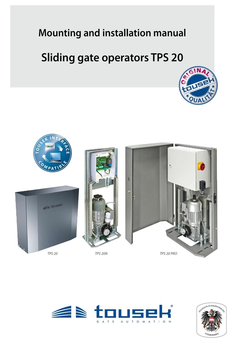 tousek TPS 20 Series Mounting and installation manual