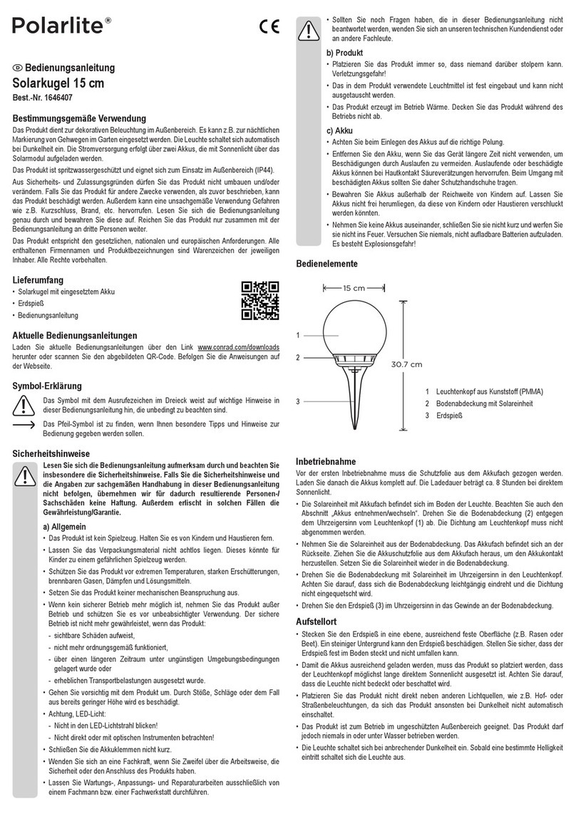 Polarlite 1646407 operating instructions