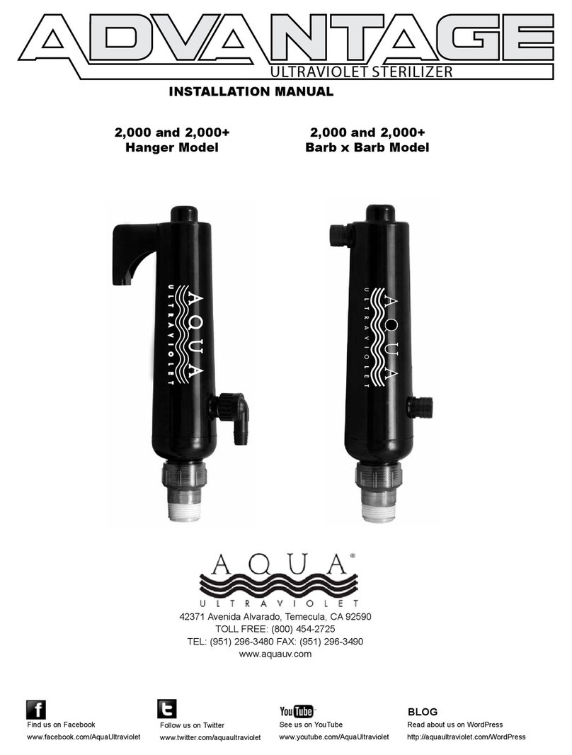 Aqua Ultraviolet Advantage 2000 installation manual