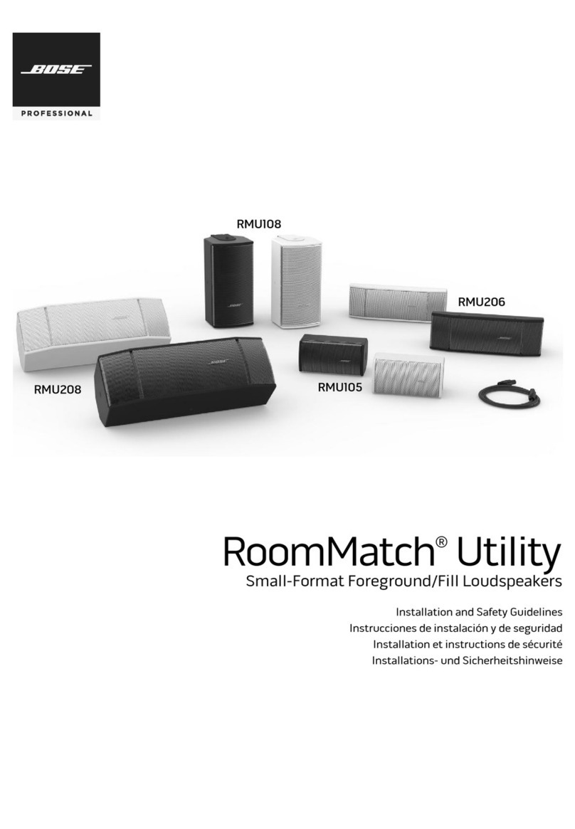 Bose RoomMatch Utility RMU108 Installation and safety guidelines