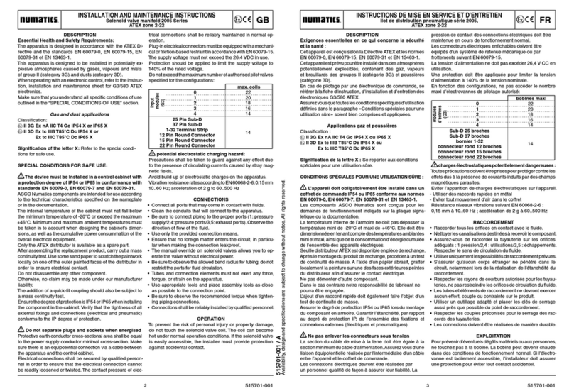 Numatics 2005 Series Installation and maintenance instructions