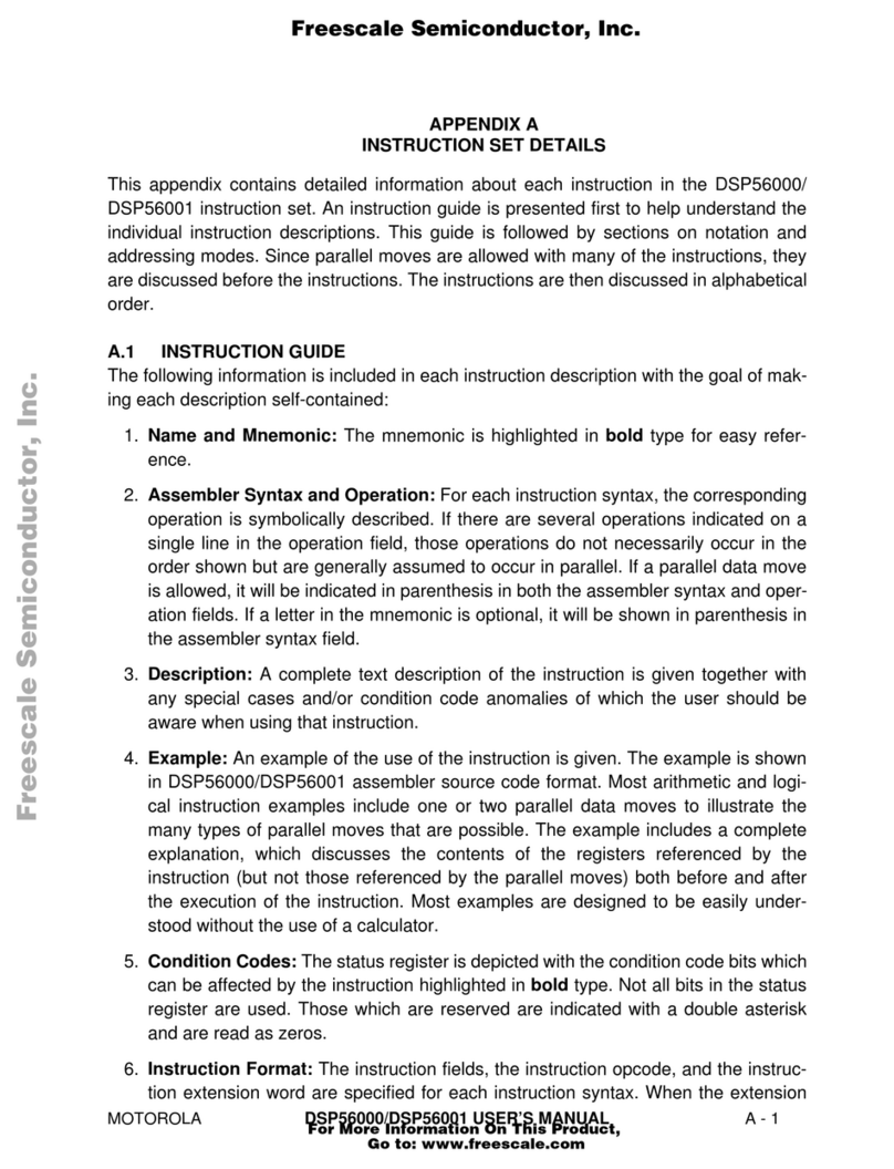 Motorola Freescale Semiconductor DSP56000 User manual