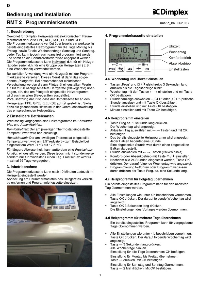 Dimplex RMT 2 User manual