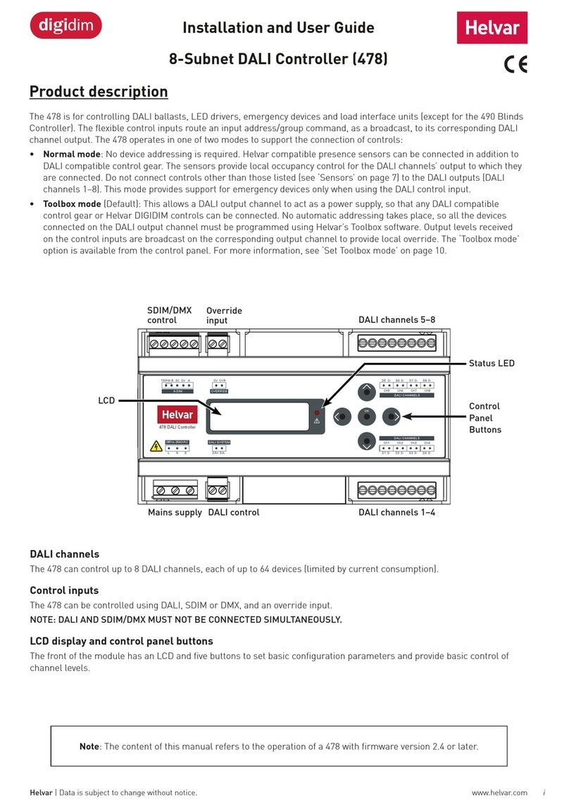 HELVAR Digidim DALI 478 Installation and user guide