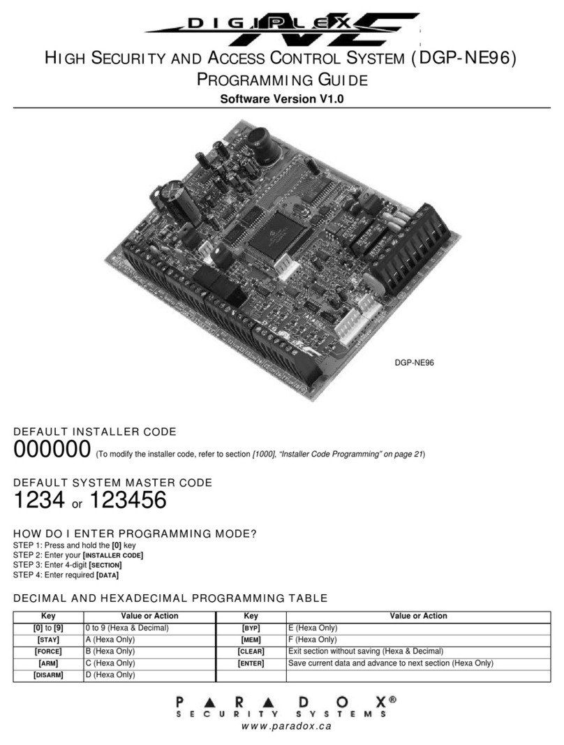 Digiplex DGP-NE96 Programming guide