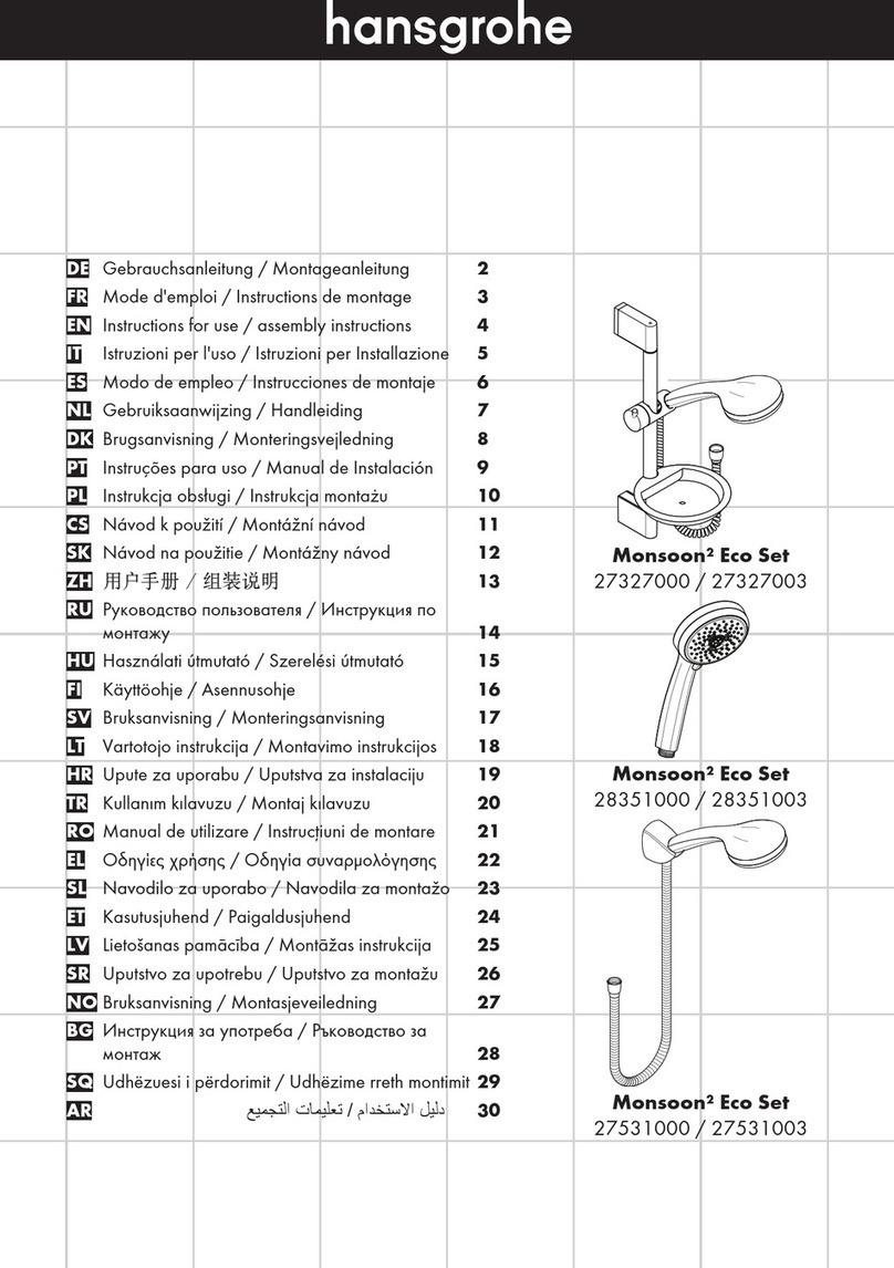 Hans Grohe Monsoon2 Eco Series Instructions for use/assembly instructions Hans Grohe Monsoon2 Eco Series Instructions for use/assembly instructions