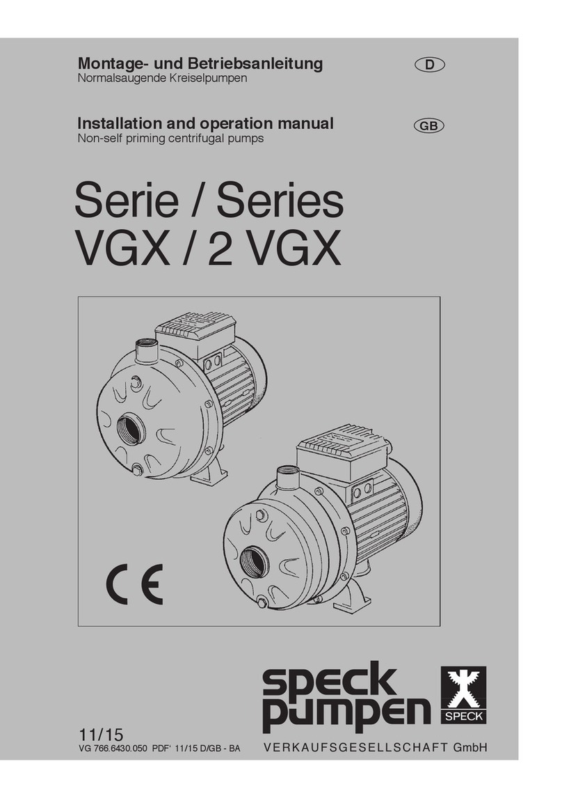 Speck pumpen 2 VGX Series Installation and operation manual