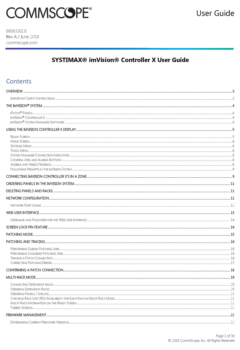 CommScope SYSTIMAX imVision  X user guide