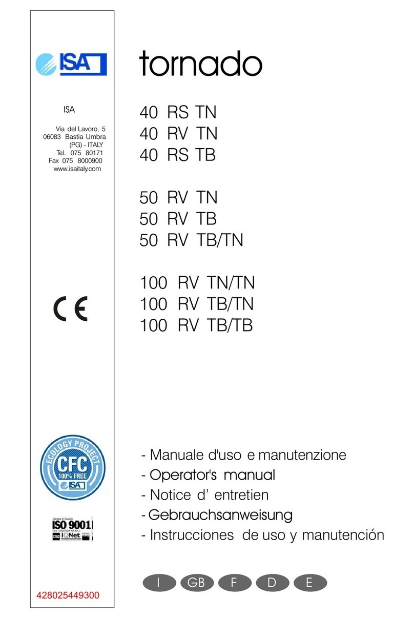 ISA tornado 40 RS TN Operator's manual