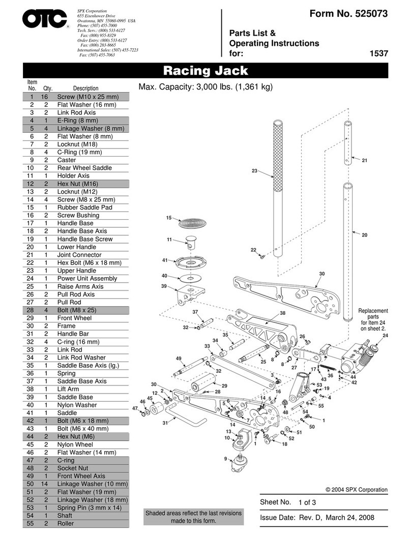 OTC Tools 1537 operating instructions