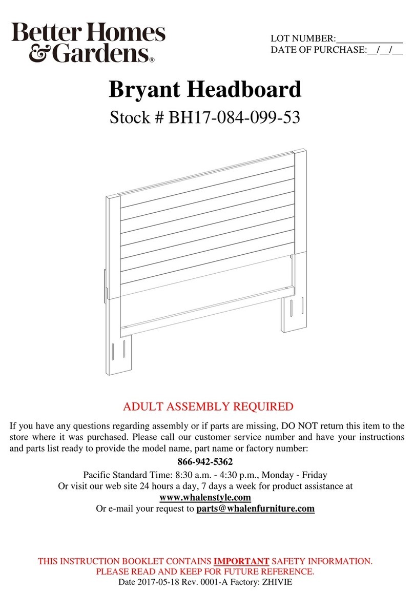 Better Homes and Gardens Bryant Series Assembly manual