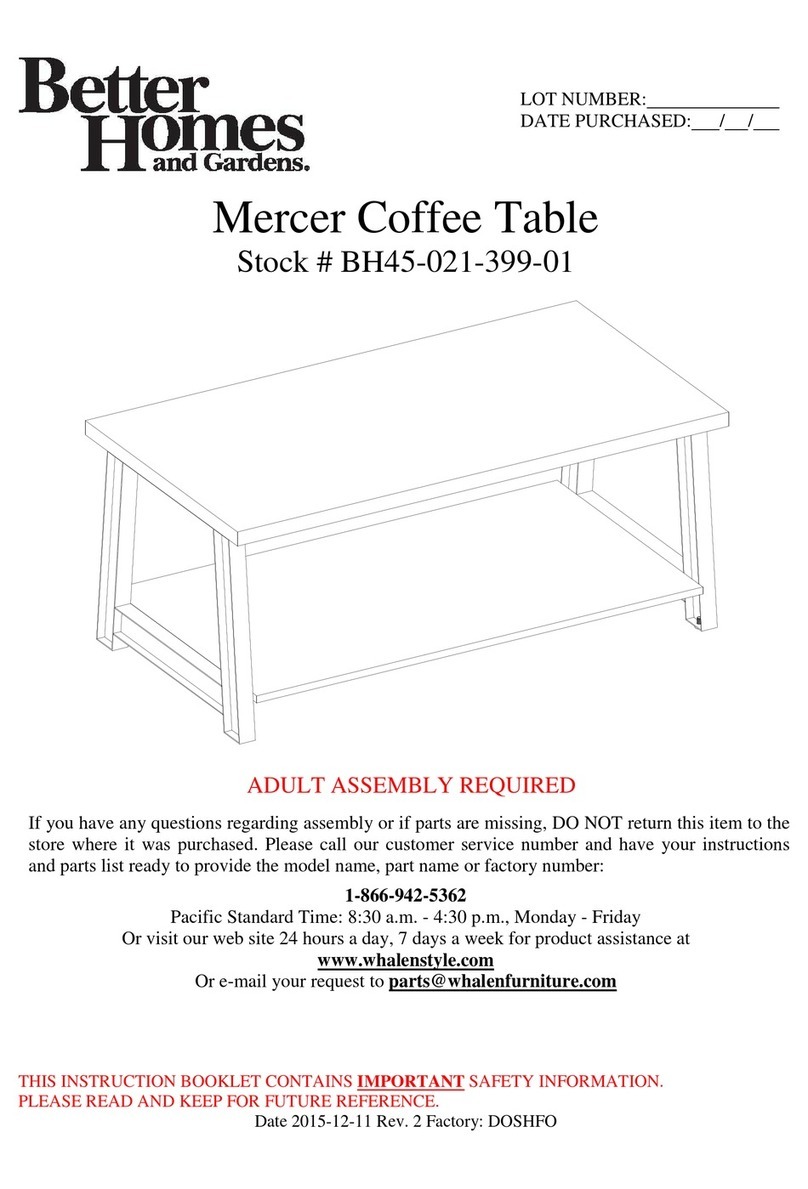 Better Homes and Gardens Mercer Series Assembly manual