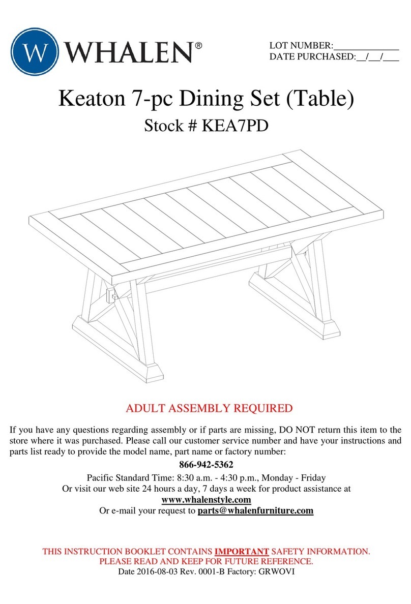 Whalen Keaton Series Assembly manual