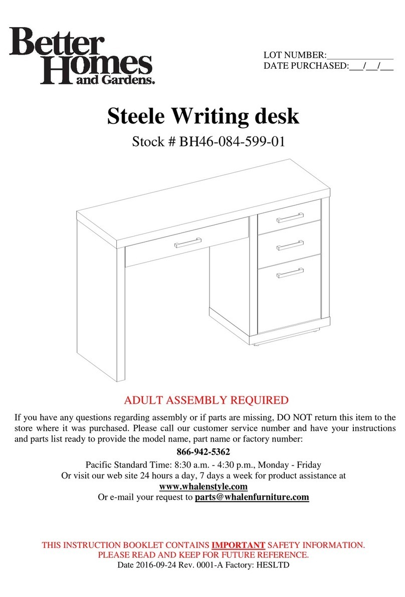 Better Homes and Gardens Steele Series Assembly manual