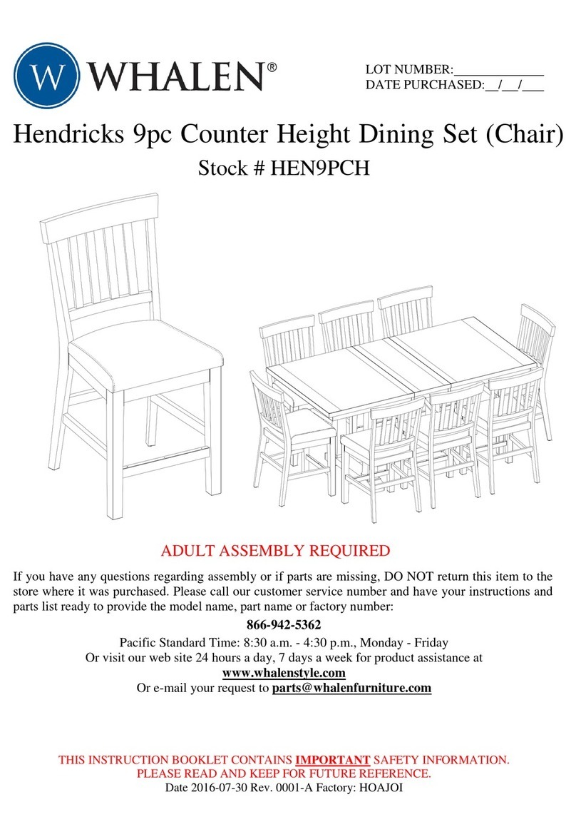 Whalen Hendricks Series User manual