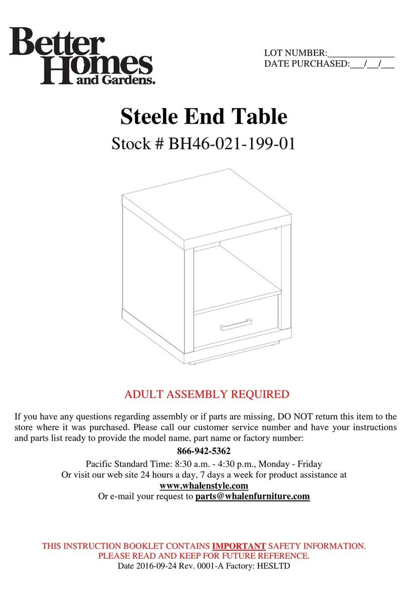 Better Homes and Gardens Steele Series Assembly manual